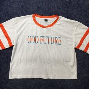 Odd Future Shirt Mens Large White Mesh V-Neck Jersey Tee T-Shirt Streetwear